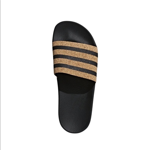 adidas Shoes - Adidas Adilette Cork Stripe Slide Sandal